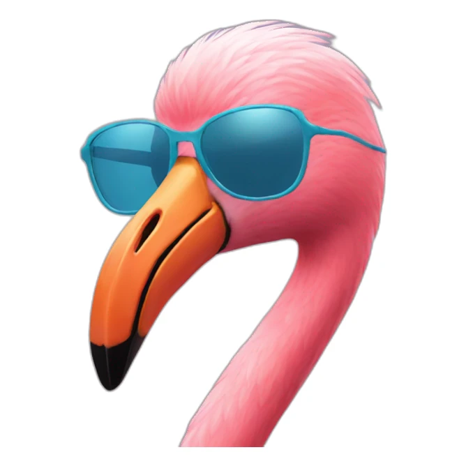 Flamingo sunglasses sticker