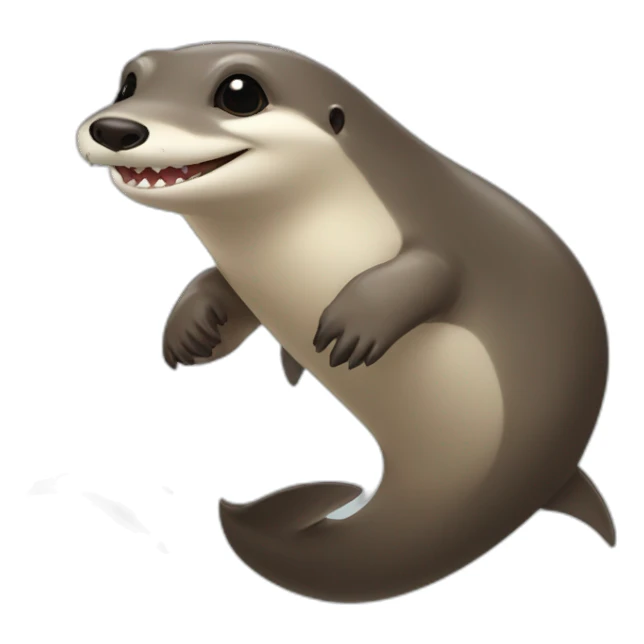 Loutre sur un requin sticker