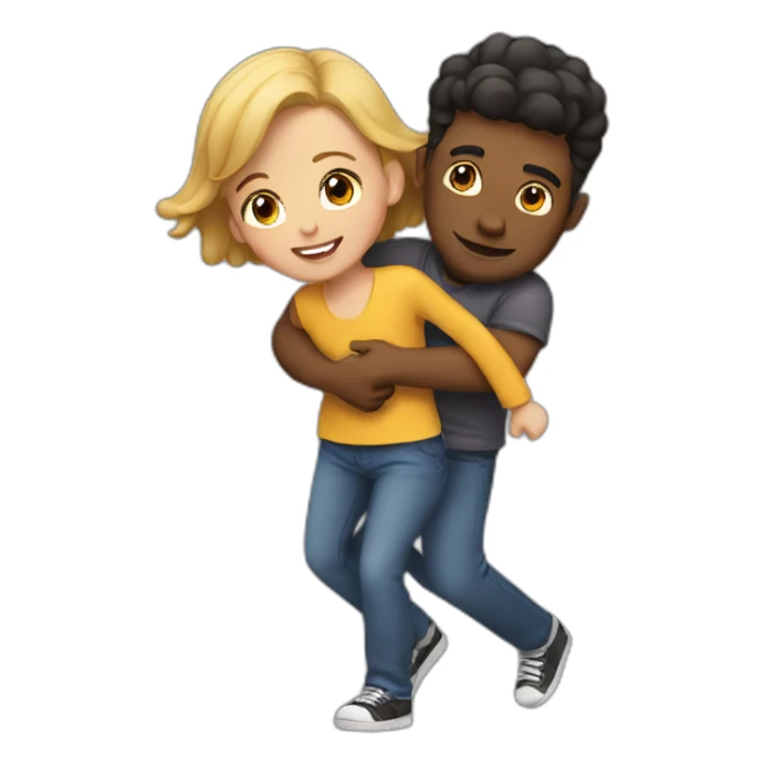 a guy carries a girl sticker