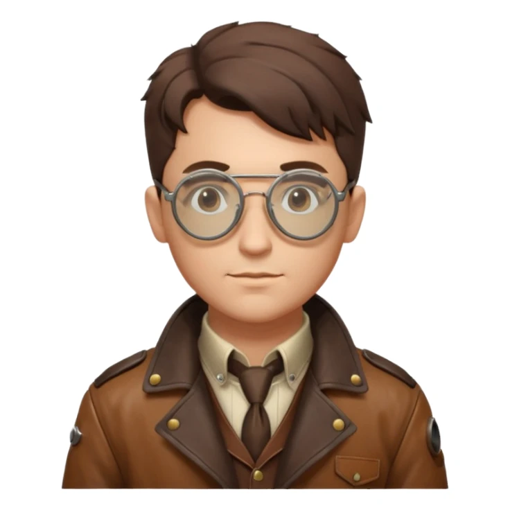 Стим панк джентльмен в круглых очках авиаторах sticker