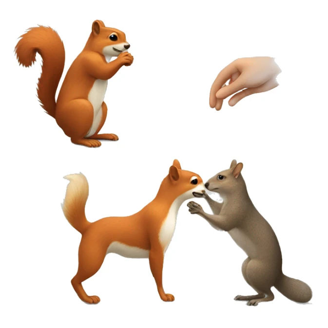 Handshake between an squirrel and a dog sticker