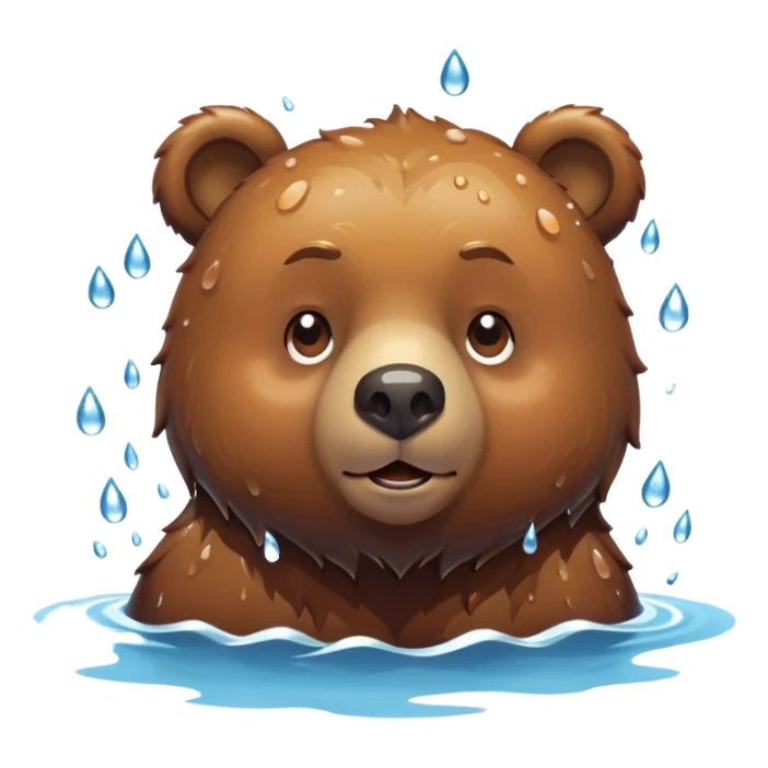 Swimming bear sticker