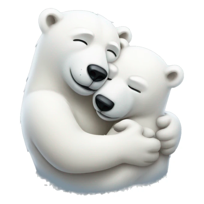 Polar bears hugging sticker