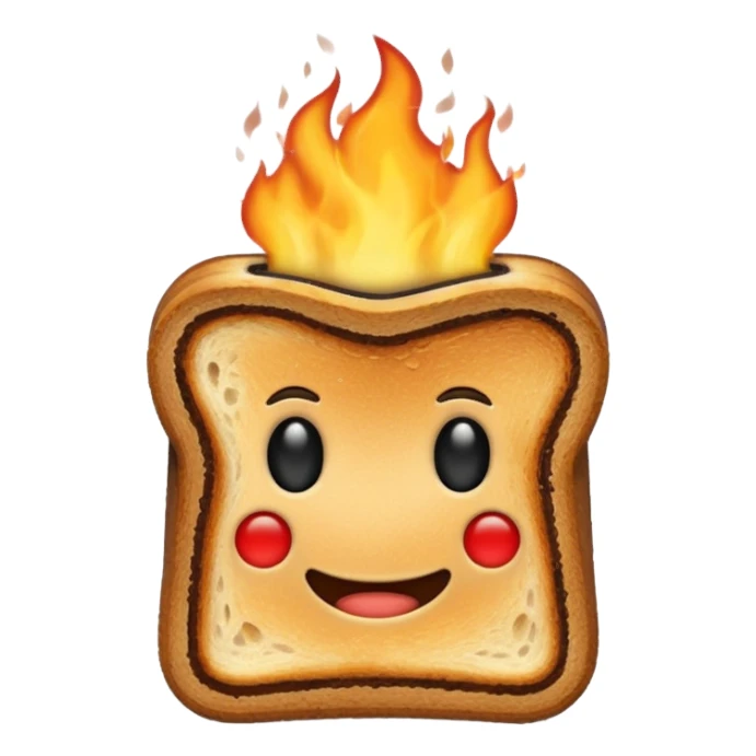 burning toast sticker