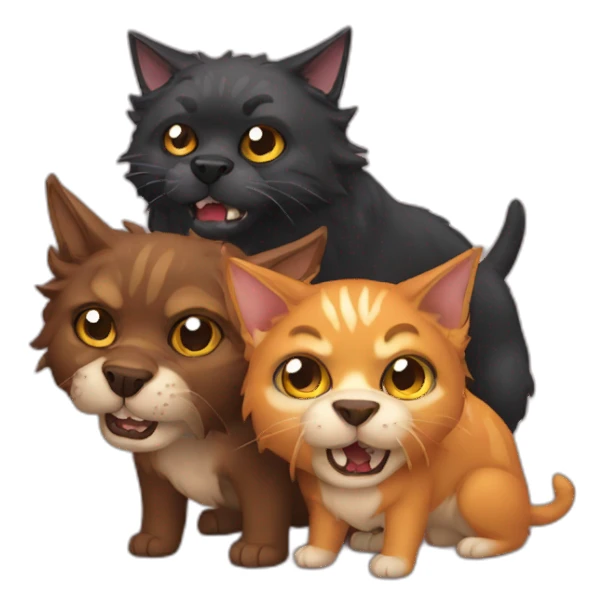 Cerberus with cat head sticker