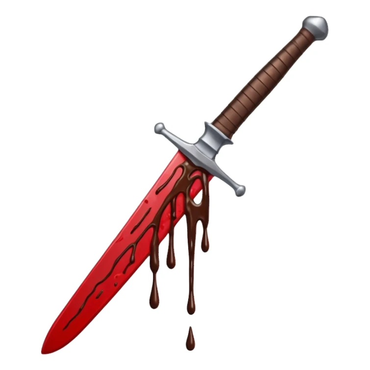 Blood on sword with chocolate sticker