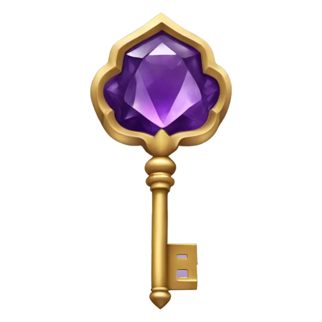 Amethyst key crwn shaped sticker