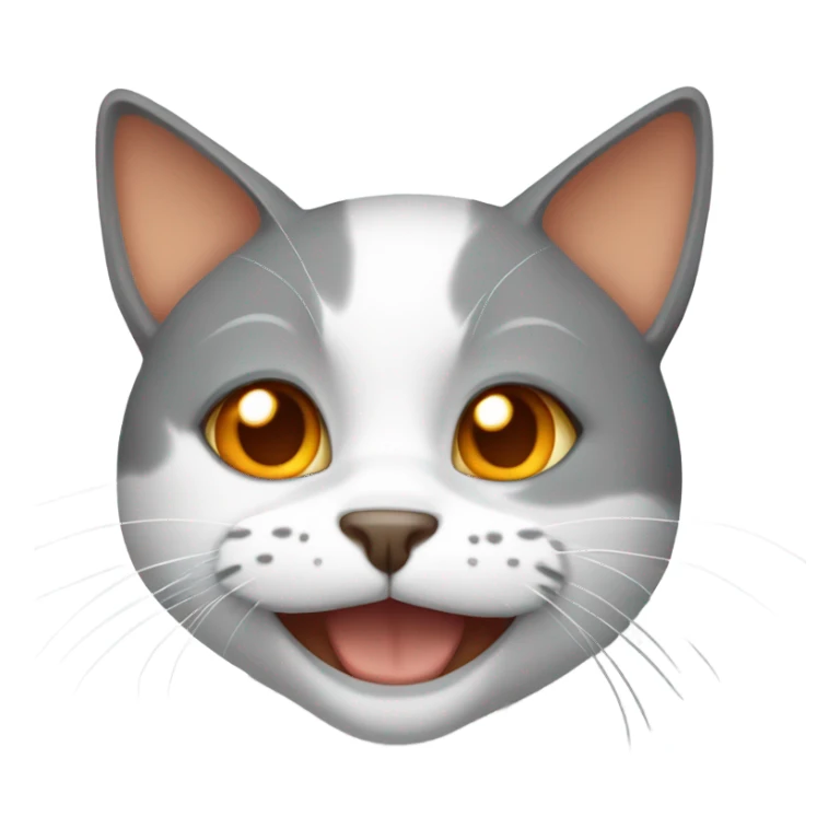 White gray and orange cat smiling  sticker