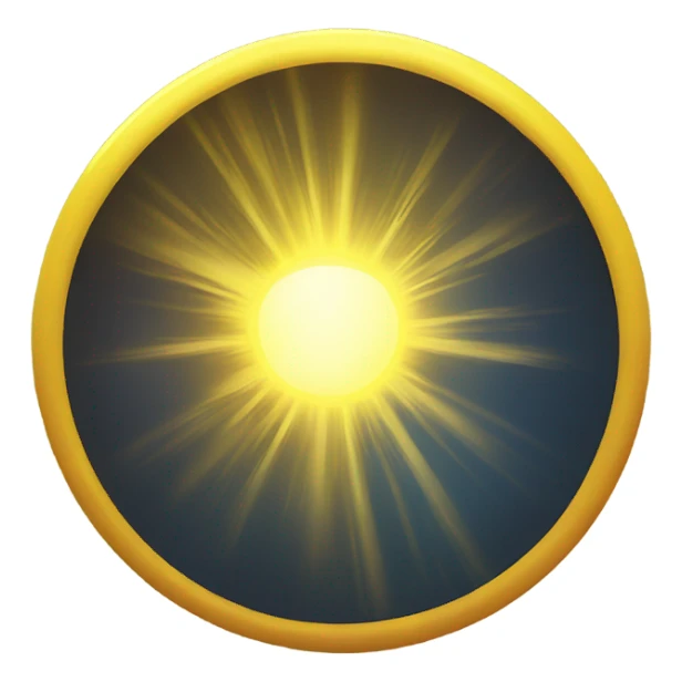 Glowing yellow orb rays of light sticker