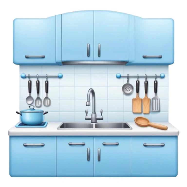 Baby blue kitchen worktop sticker