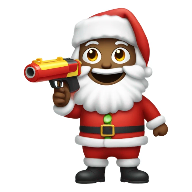 Santa with a water gun sticker