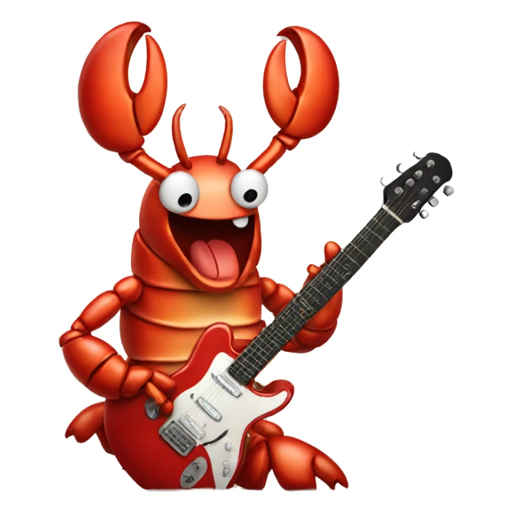 Lobster playing guitar sticker