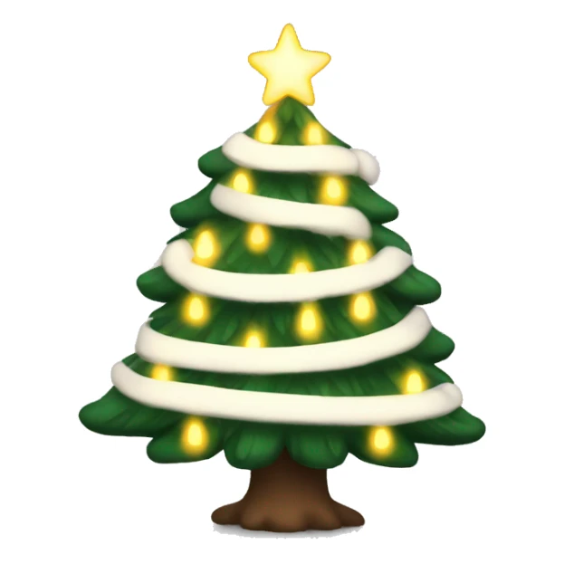 A cozy Christmas tree with white lights sticker