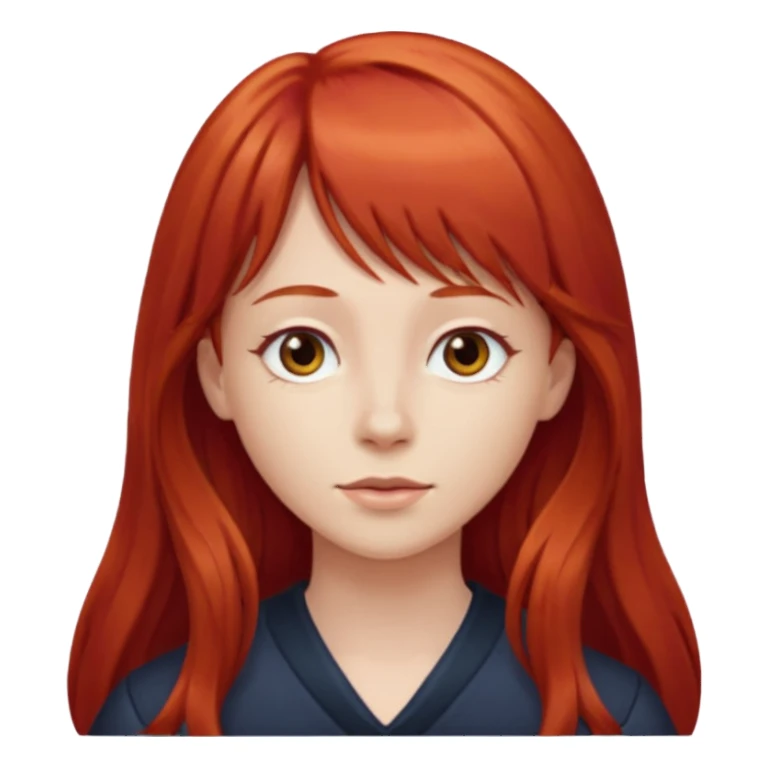 Franja cabelo ruivo comprido sticker