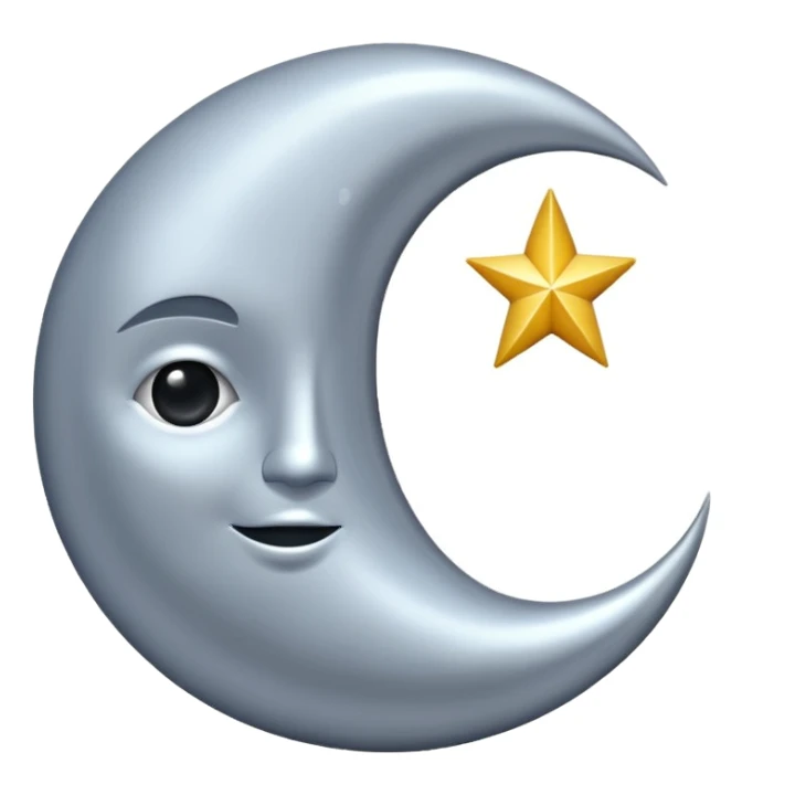 Letra (E) en una luna sticker