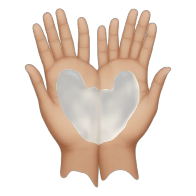 Vitiligo heart hands sticker