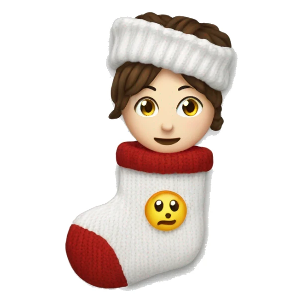 white knit stocking with lauren on it  sticker