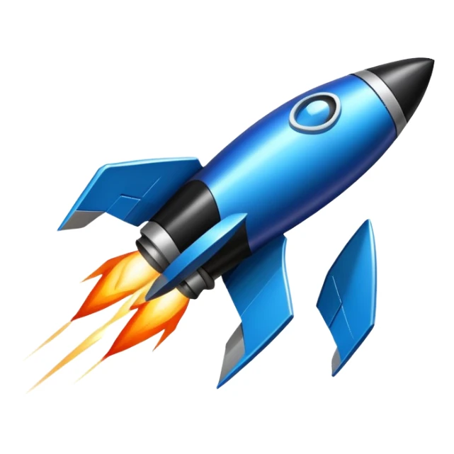Rocket, dark black blue, inclined 🚀 sticker