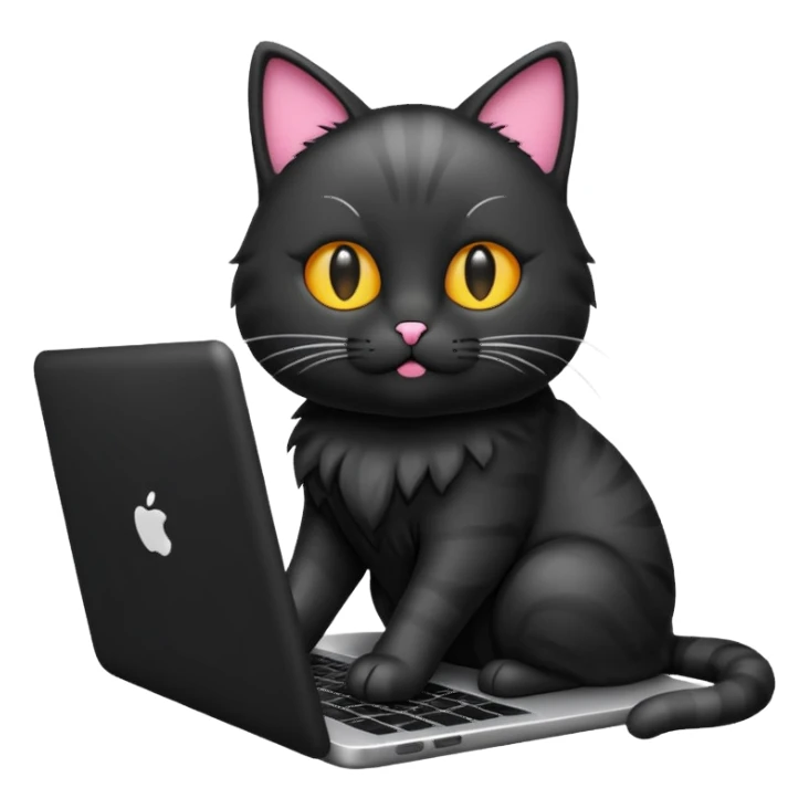 Cat laptop emoji sticker