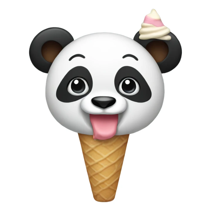 Panda eating ice cream sticker