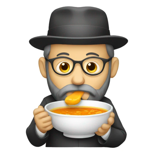 a rabbi eating soup sticker