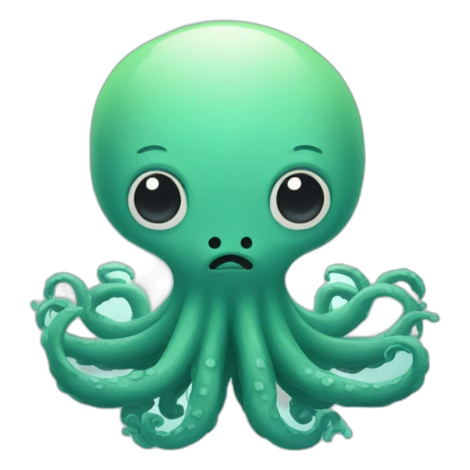 cute kraken cute face meditate sticker