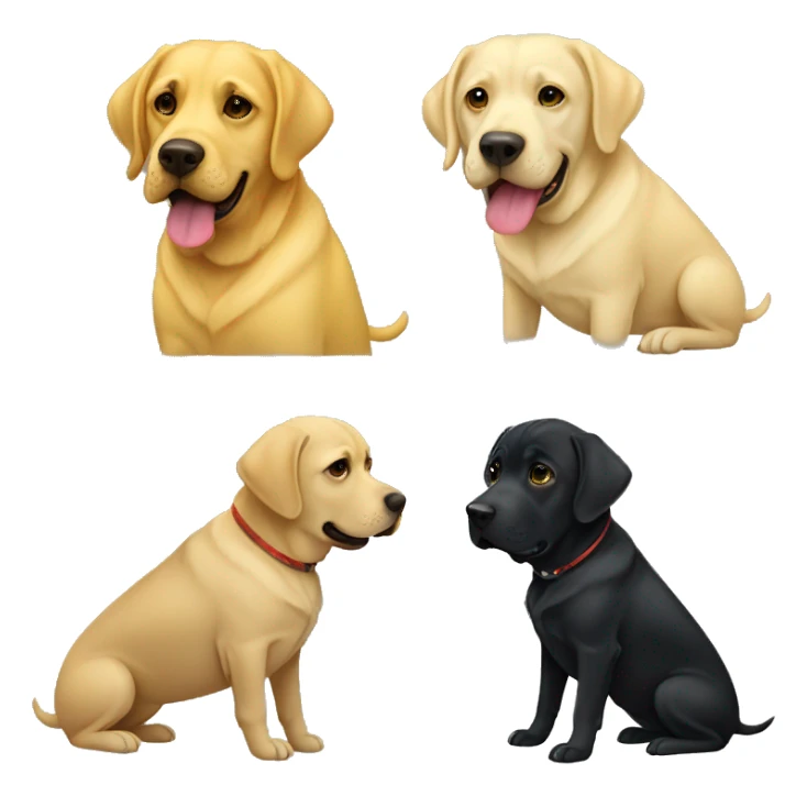 Two Labradors, one black and one yellow sticker