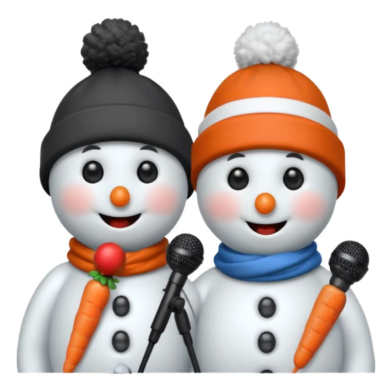 snowmen holding microphone wich sweat cap sticker