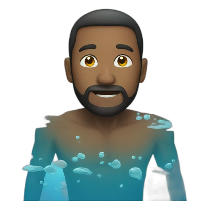 Man under water sticker