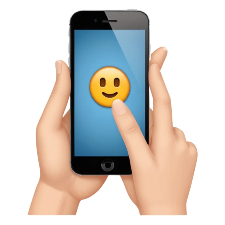 hands holding a cell phone in horizontal sticker