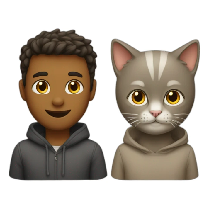 two cats one man sticker