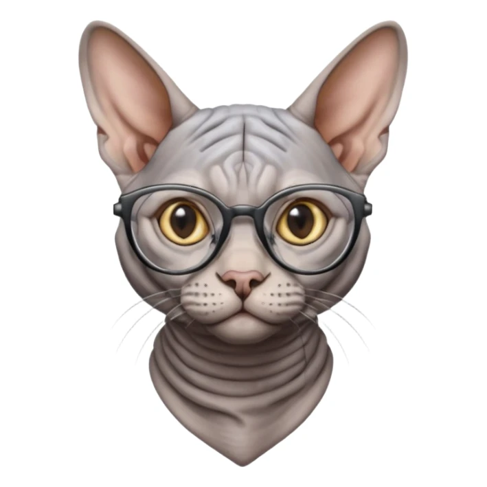 sfenks cat with glasses sticker