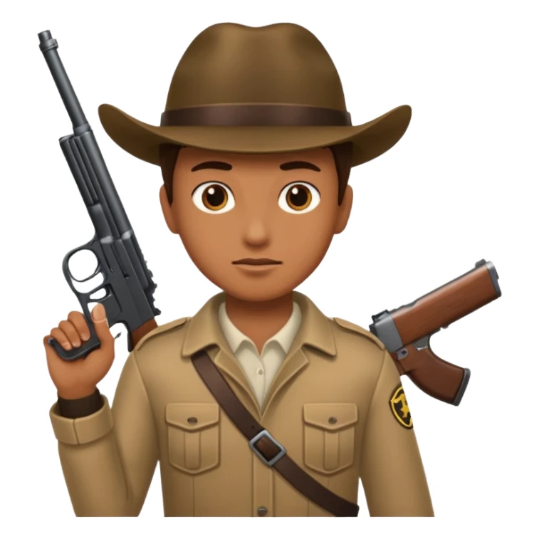 Person holding a gun sticker