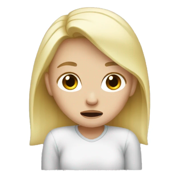 white blond girl crying  sticker