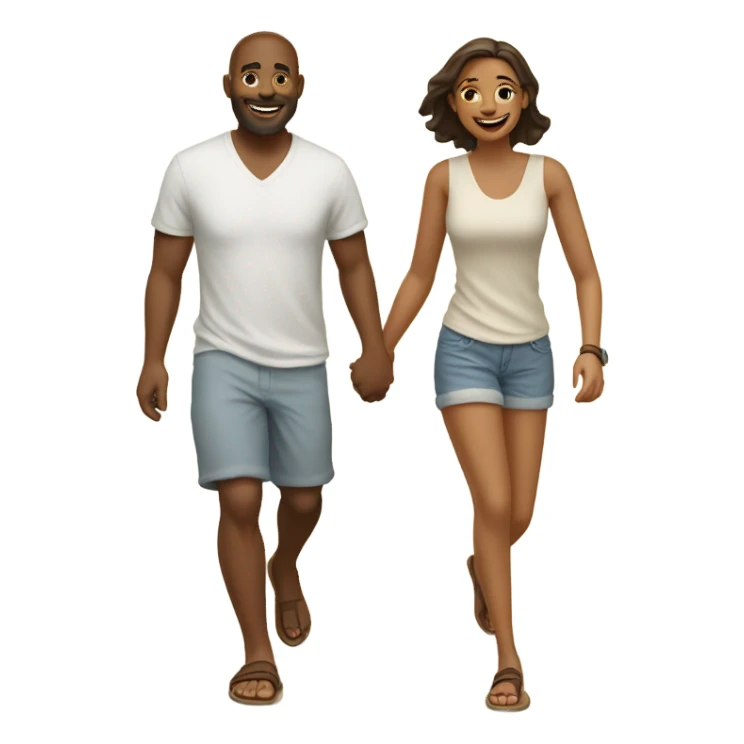 Man and woman on the beach sticker