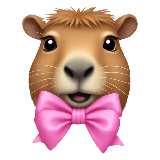 capybara wearing a pink bow sticker