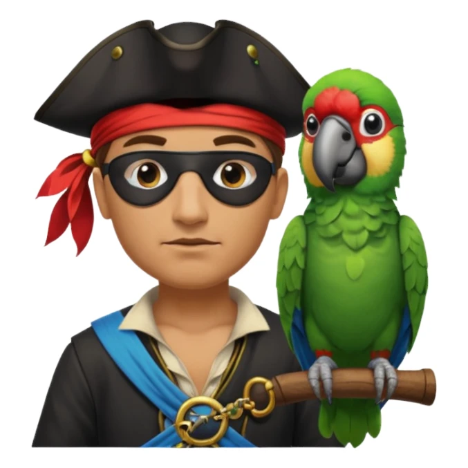 pirate and parrot sticker