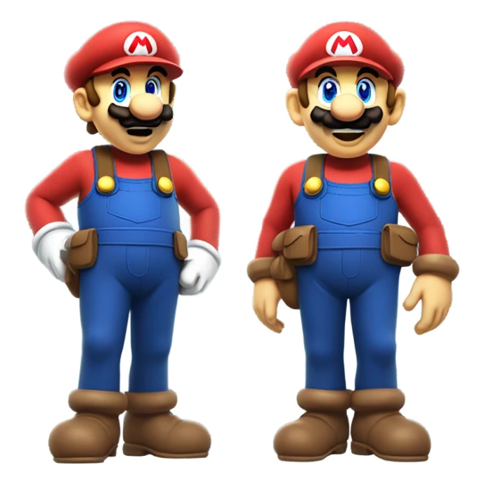 Mini cute Mario with she mario sticker