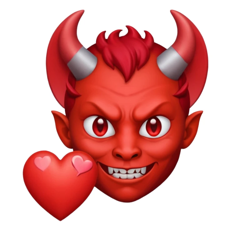 Diablito con corazones sticker