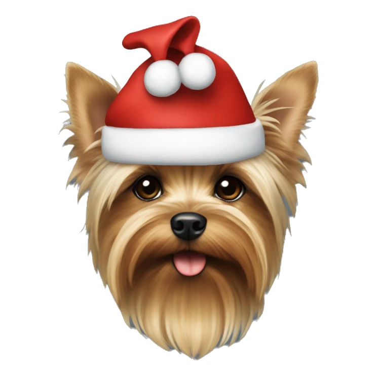 Yorkie with santa hat sticker