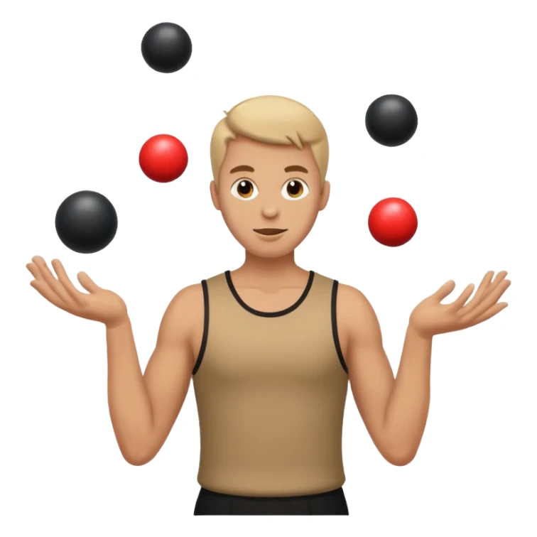 The juggler is tossing two bombs. sticker