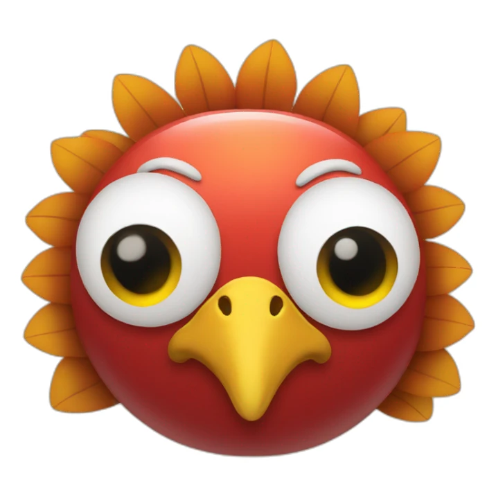 Turkey headed apple. sticker