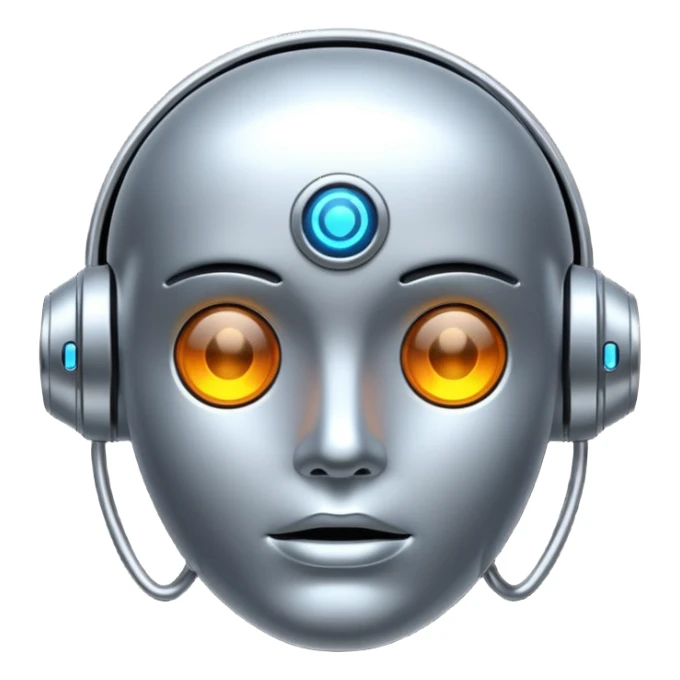 Create an emoji in which it is representing AI sticker