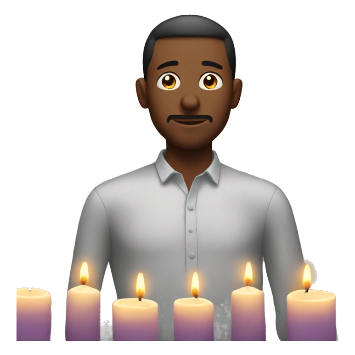 man looking at candles  sticker