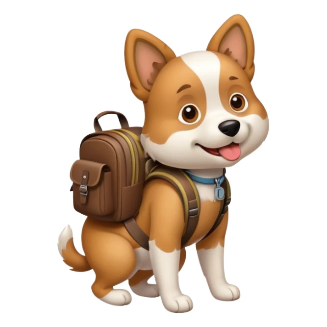 Perro con mochila  sticker