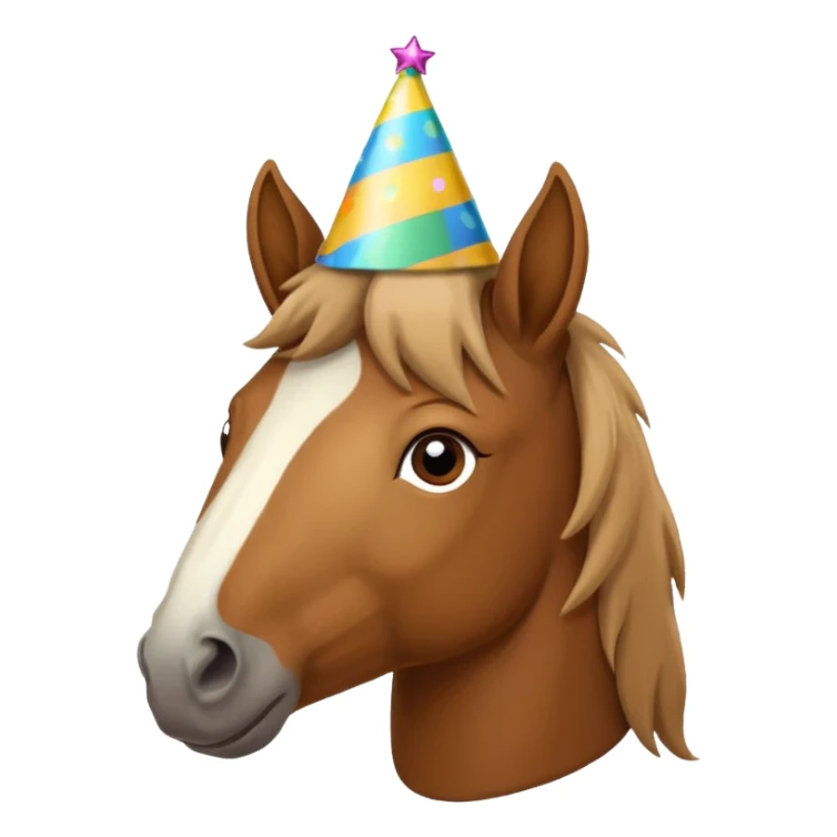 horse wearing a party hat sticker