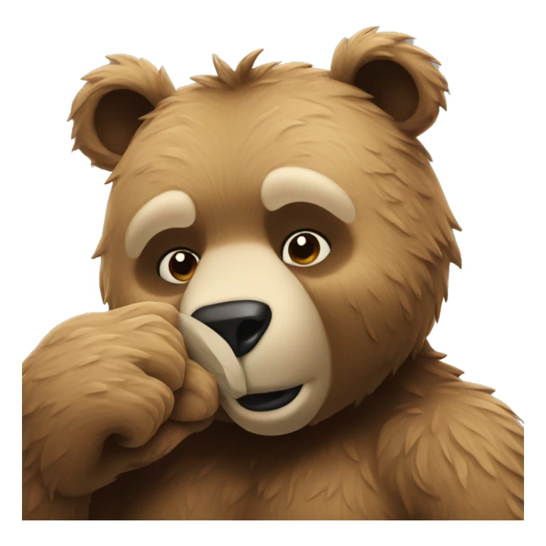 Thoughtful bear scratching his jaw sticker