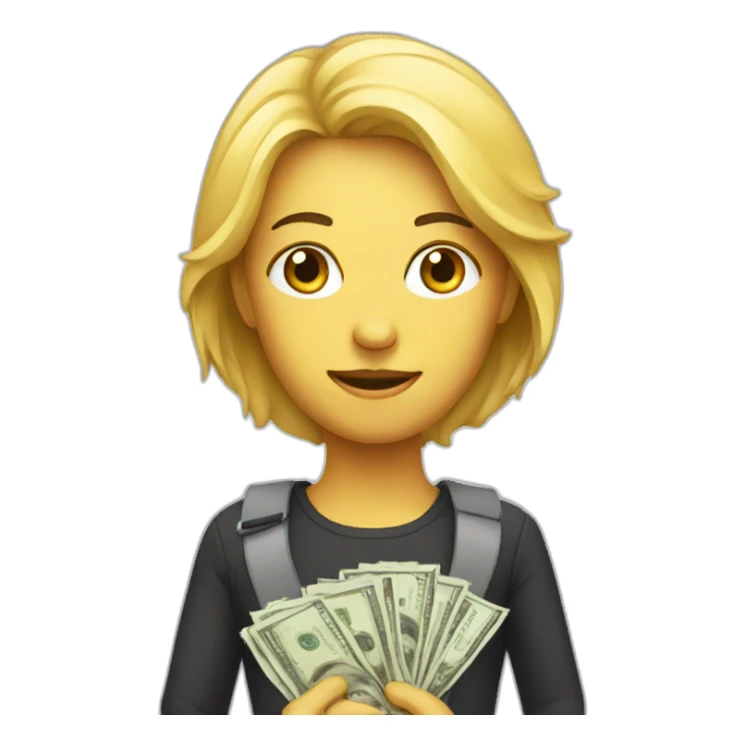 person with money sticker