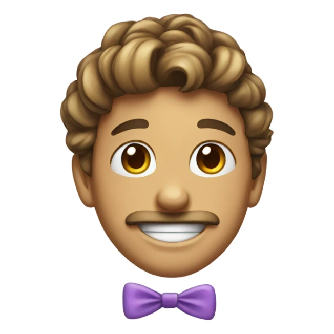 smiling with a bow sticker