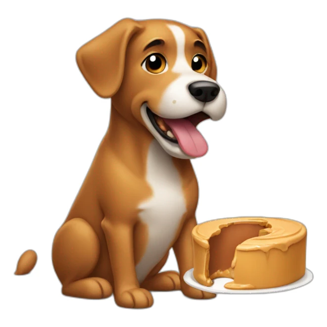 dog eating peanut butter sticker